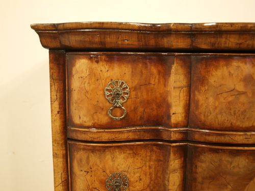 fig 1. A Walnut George I Style Serpentine Chest On Stand