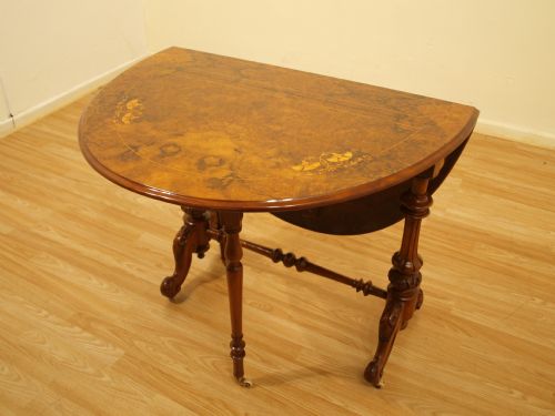 A Beautiful Quality Burr Walnut Inlaid Victorian Period Sutherland Table