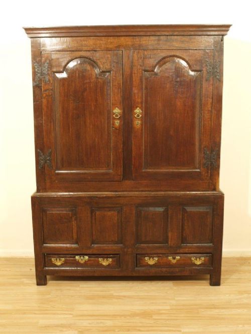 An Oak George III Period Antique Harness Cupboard
