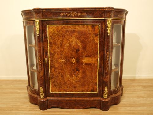 A Beautiful Burr Walnut Victorian Period Credenza