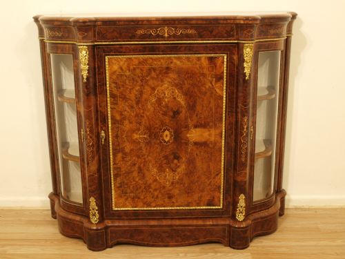 fig 1. A Beautiful Burr Walnut Victorian Period Credenza