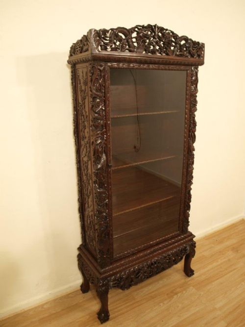 fig 1. A Chinese 19th Century Carved Hardwood Display Cabinet