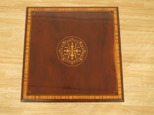 fig 1. A Mahogany Inlaid Edwardian Period Antique Revolving Bookcase