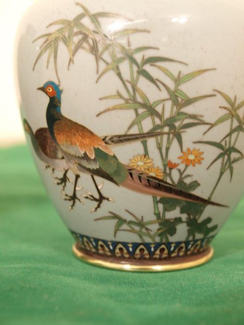 fig 1. A Fine Pair Of Meiji Period Japanese Cloisonné Vases