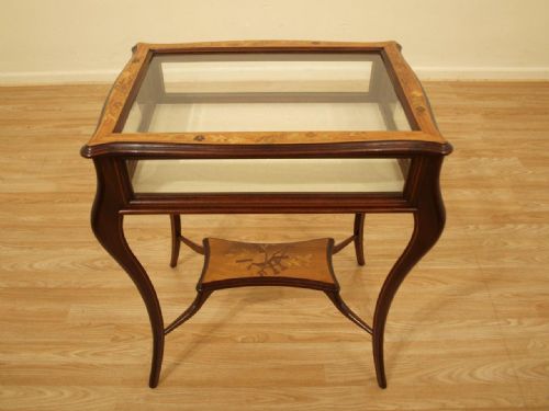 A Satinwood & Mahogany Edwardian Period Bijouterie Cabinet