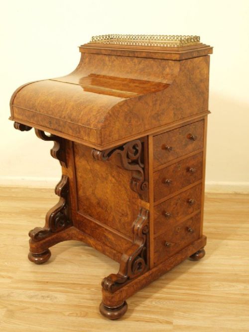 A Beautiful Burr Walnut Victorian Period "Pop Up" Davenport