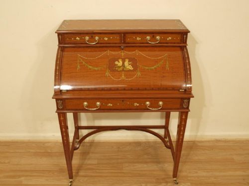 A Superb Quality Satinwood Edwardian Period Bonheur De Jour