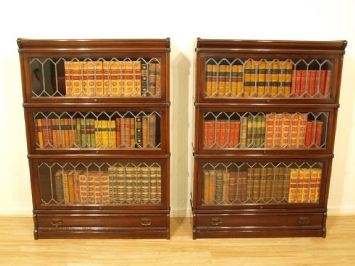 A Pair of Mahogany 1920s Globe Wernicke Stacking Bookcases