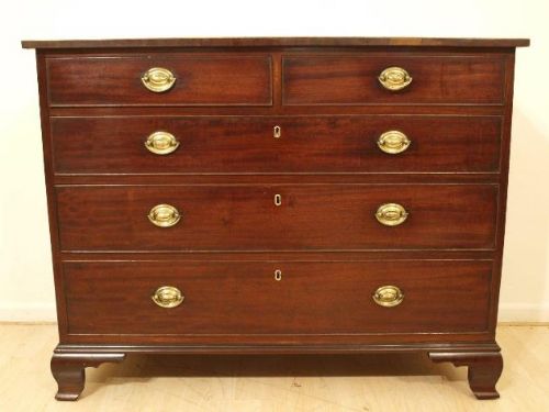 fig 1. A Small Mahogany George III Period Antique Chest Of Drawers