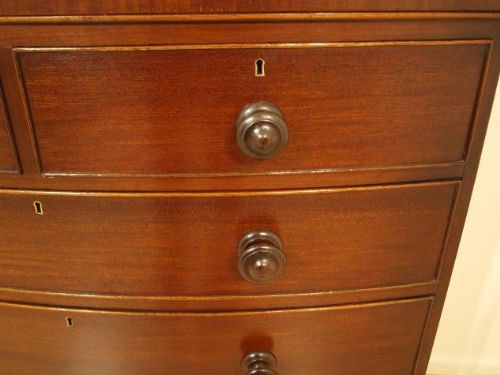 fig 1. A Mahogany Regency Period Antique Bow Front Chest Of Drawers