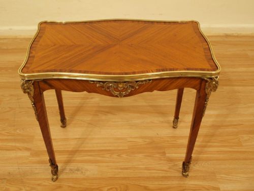 A Small Kingwood & Ormolu Mounted French Coffee Table