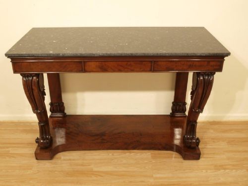fig 1. A Beautiful Mahogany William IV Period Marble Top Console Table