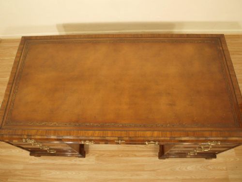 fig 1. A Stunning Quality Walnut George I Style Partners Desk By Maple & Co