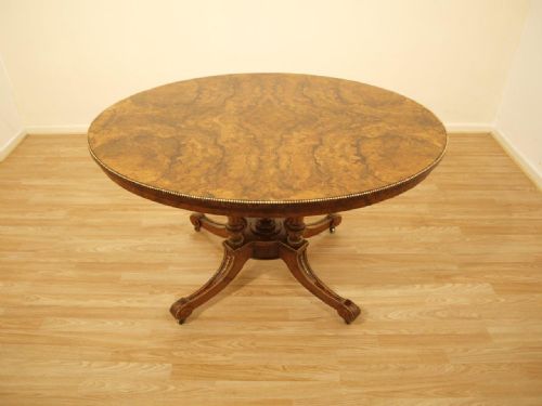A Beautiful Burr Walnut, Ormolu Mounted Victorian Period Loo Table