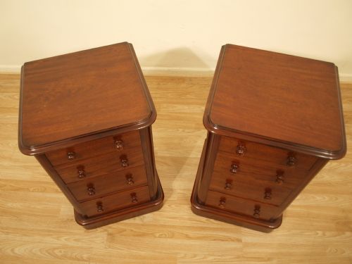 fig 1. A Good Pair Of Fiddleback Mahogany Victorian Period Bedside Chests (Adapted)