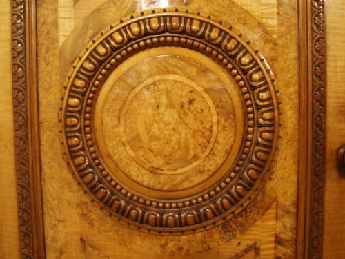 fig 1. A Stunning Tiger Maple & Burr Ash Victorian Period Antique Wardrobe