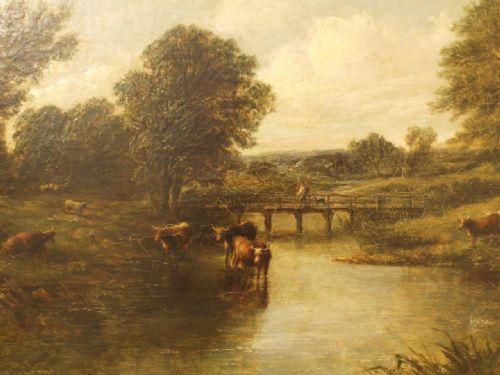 fig 1. A Typical Victorian Period Oil On Canvas By Alfred Vickers