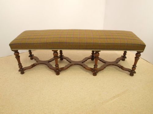 A Beautiful Large Scale William & Mary Style Antique Stool