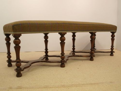 fig 1. A Beautiful Large Scale William & Mary Style Antique Stool