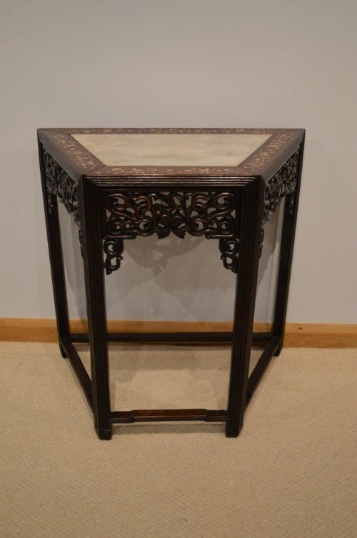 A Chinese Mother of Pearl & Hardwood Antique Console Table