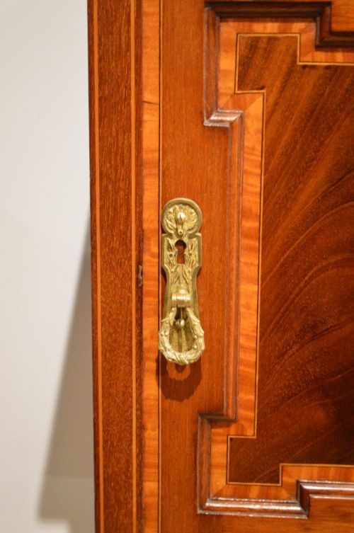 fig 1. A Mahogany Inlaid Edwardian Period Antique Bedside Cabinet