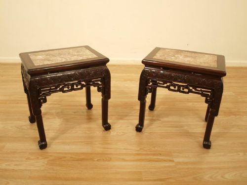 A Pair of Chinese Hardwood Stands