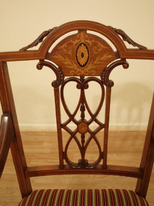 fig 1. A Mahogany Inlaid Edwardian Period Desk Chair