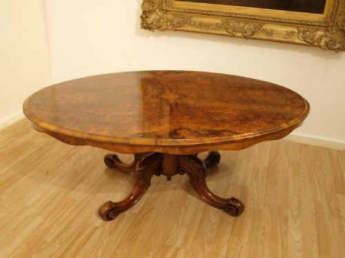 A Victorian Period Burr Walnut Antique Coffee Table (Adapted)