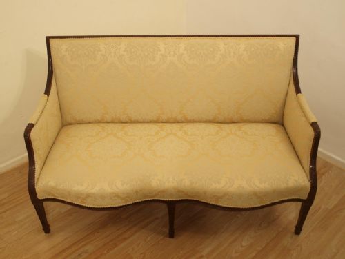 fig 1. A Beautiful Mahogany George II Style Hepplewhite Designed Serpentine Sofa/Settee
