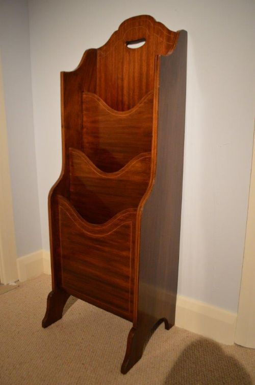 fig 1. A Mahogany Inlaid Edwardian Period Magazine Rack