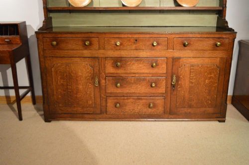 fig 1. A Good Oak Georgian Period Antique Welsh Dresser