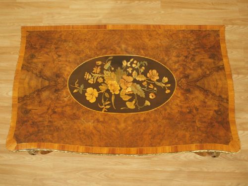 fig 1. A Burr Walnut, Kingwood & Marquetry Victorian Fold Over Games Table