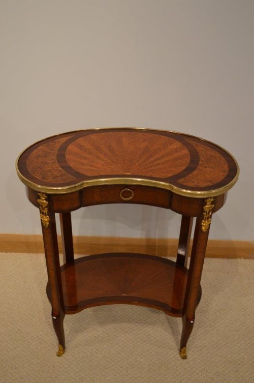 A Mahogany & Kingwood French 19th Century Kidney Shaped Side Table