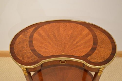 fig 1. A Mahogany & Kingwood French 19th Century Kidney Shaped Side Table
