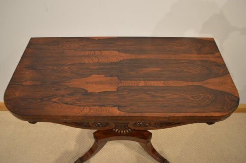 fig 1. A Rosewood Regency Period Antique Fold Over Tea Table