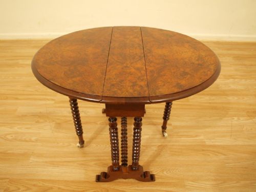 A Burr Walnut Victorian Period Baby Sutherland Table