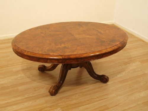 A Beautiful Burr Walnut Victorian Period Coffee Table (Adapted)