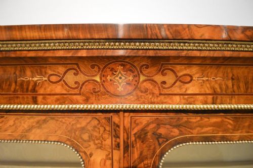 fig 1. A Fine Burr Walnut & Marquetry Victorian Period Display Cabinet