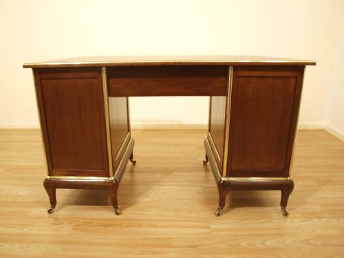fig 1. A Beautiful Mahogany & Brass Mounted Late Victorian Writing Desk