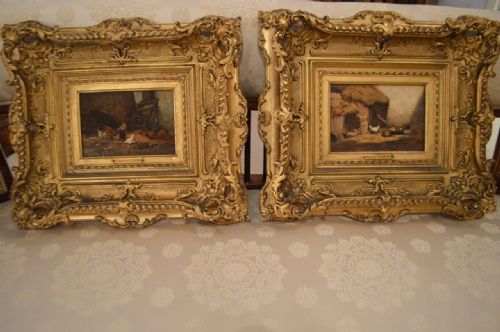A Good Pair of Oil Paintings by Charles Jacque