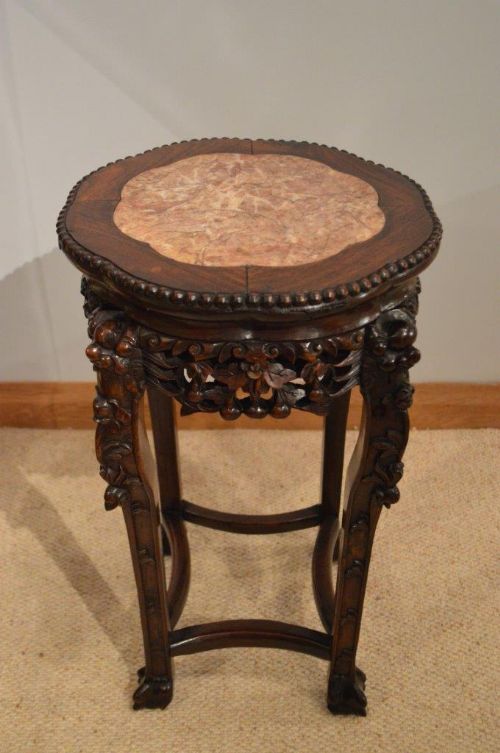 fig 1. A Chinese 19th Century Hardwood & Marble Stand