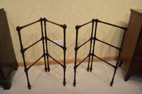 A Near Pair of Mahogany Regency Style Country House Towel Rails