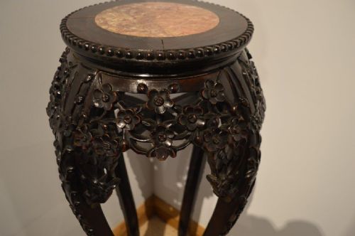 fig 1. A Tall Chinese Hardwood Carved Jardiniere Stand