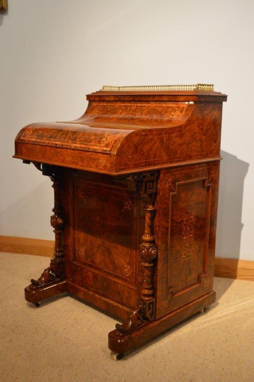 A Superb Quality Burr Walnut Victorian Period Pop Up Davenport