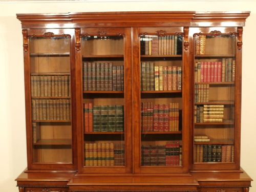 fig 1. A Mahogany Victorian Period Breakfront Bookcase