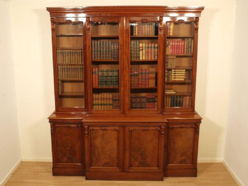A Mahogany Victorian Period Breakfront Bookcase
