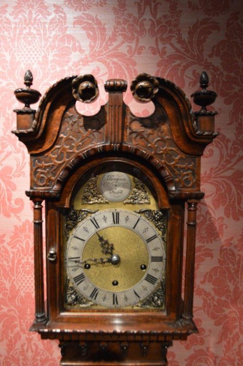 fig 1. A Small Chippendale Style Mahogany Antique Grandmother Clock