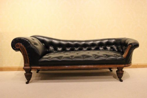 fig 1. A Large Oak Victorian Aesthetic Period Antique Chaise Longue