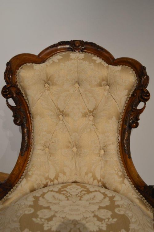 fig 1. A Walnut Victorian Period Carved Ladies/Nursing Chair