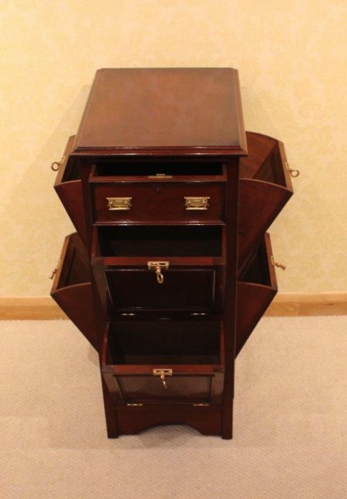 fig 1. A Rare Mahogany Edwardian Period Antique Filing Cabinet